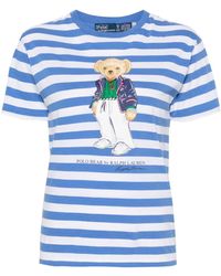 Polo Ralph Lauren - Brand-print Striped Cotton-jersey T-shirt - Lyst