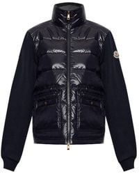 Moncler - Wool And Nylon Padded Cardigan - Lyst