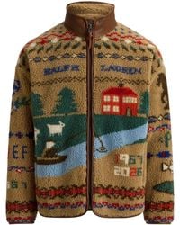 Polo Ralph Lauren - Scenic Pile Fleece Jacket Sweatshirt By Polo Ralph - Lyst