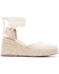 Castañer - Tina Wedge Espadrille In Ivory Canvas - Lyst
