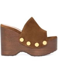 Gianvito Rossi - Suede Leather Wedge Sandals - Lyst