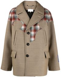 Maison Margiela - Pendleton Detail Wool Blend Caban Coat - Lyst