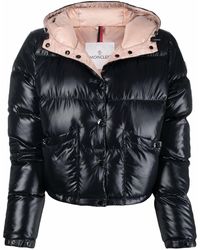Moncler Bardanette Down Jacket In Shiny Nylon Laqué - Black