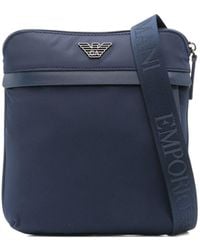 Emporio Armani - Borsa Messenger Con Placca Logo - Lyst