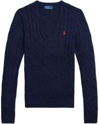 Polo Ralph Lauren - Cable Knit Sweater With Logo - Lyst