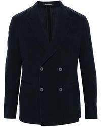 Emporio Armani - Wool Double-Breasted Blazer Jacket - Lyst
