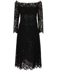 Fendi - Macramé Lace Midi Dress - Lyst