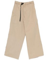 White Sand - Cotton Wide-Leg Trousers - Lyst