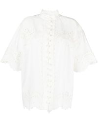 Zimmermann - Embroidered Cotton Shirt - Lyst