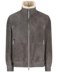 Brunello Cucinelli - Shearling Leather Jacket - Lyst
