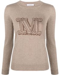 Max Mara - Maglia In Cashmere Con Logo - Lyst