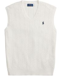 Polo Ralph Lauren - Cable-Knit Vest With Logo - Lyst