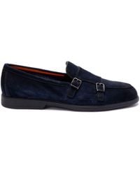 Santoni - Almond Toe Moccasins - Lyst
