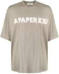 A PAPER KID - Cotton T-shirt With Logo - Lyst