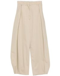 Loewe - Cotton And Silk Wide-Leg Trousers - Lyst