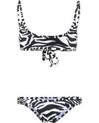 The Attico - Zebra Print Bikini Set - Lyst