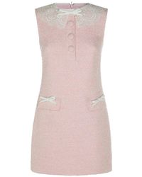 Self-Portrait - Bouclé Mini Dress - Lyst