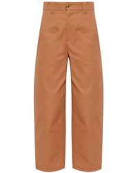 Chloé - Cotton Barrel Trousers - Lyst