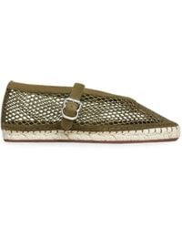 Alaïa - Net And Suede Leather Espadrilles - Lyst