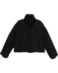 Ami Paris - Cropped Padded Jacket With High Collar - Lyst