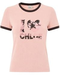 Chloé - Printed Cotton T-Shirt - Lyst