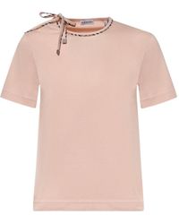 Burberry - Check Bow Cotton T-Shirt - Lyst