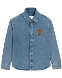 Ami Paris - Camicia Overshirt Con "Ami De Coeur" - Lyst