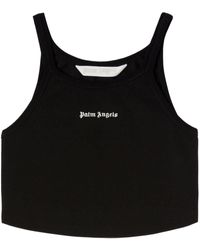 Palm Angels - Embroidered Logo Crop Top With - Lyst