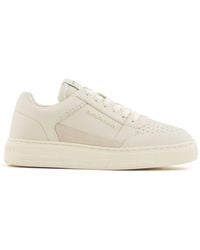 Emporio Armani - Logo-embossed Leather Sneakers - Lyst