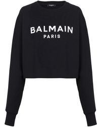 Balmain - Logo-print Cotton Sweatshirt - Lyst