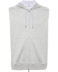 Brunello Cucinelli - Cotton Sleeveless Hoodie - Lyst