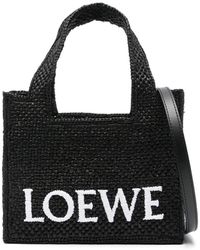 Loewe - Font Raffia Mini Tote Bag - Lyst