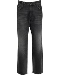 AMISH - Distressed Straight-Leg Jeans - Lyst