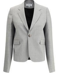 Loewe - Wool Single-Breasted Jacket - Lyst