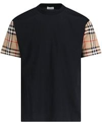 Burberry - Net Sustain Checked Poplin-Trimmed Cotton-Jersey T-Shirt - Lyst