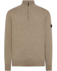 Peuterey - Half-Zip Yak Wool Sweater With Ribbed Details - Lyst