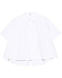 Loewe - Embroidered-Logo Cape Shirt - Lyst