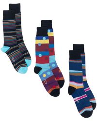 Paul Smith - Striped Cotton-blend Socks (pack Of Three) - Lyst