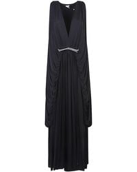 Loewe - Silk Draped Long Dress - Lyst