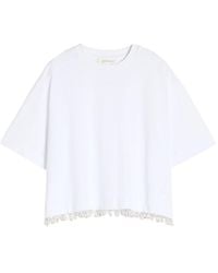 Sportmax - Embellished Cotton T-Shirt - Lyst
