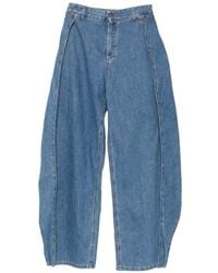 Loewe - Draped Denim Jeans - Lyst