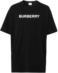 Burberry Harriston Brand-print Cotton-jersey T-shirt - Black