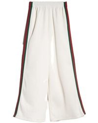 Gucci - Cotton Blend Wide-Leg Trousers - Lyst