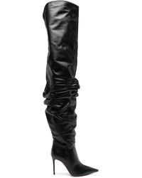 AMINA MUADDI - Thigh High Leather Heel Boots - Lyst