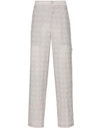 Emporio Armani - Checked Mid Rise Trousers - Lyst