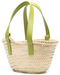 Loewe-Paulas Ibiza - Basket Small Raffia And Leather Tote Bag - Lyst