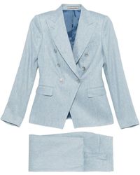 Tagliatore - Linen Double-Breasted Suit - Lyst