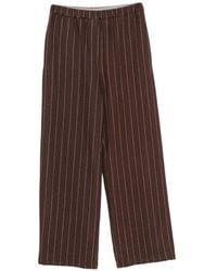 Alysi - Wool Striped Wide-Leg Trousers - Lyst