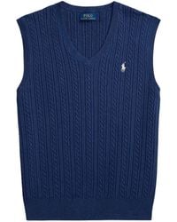 Polo Ralph Lauren - Cable-Knit Vest With Logo - Lyst