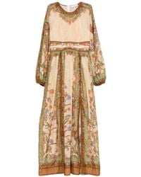 Zimmermann - Indra Cotton And Silk Long Dress - Lyst